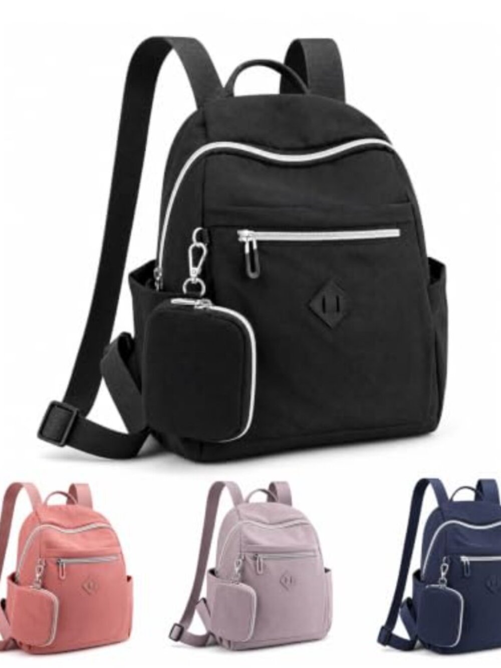 Mini Backpack for Women Waterproof Nylon Daypack with Coin Purse